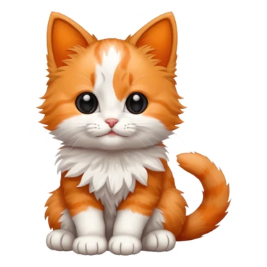 a three colored (orange, blade and white) sitting kitten  sticker
