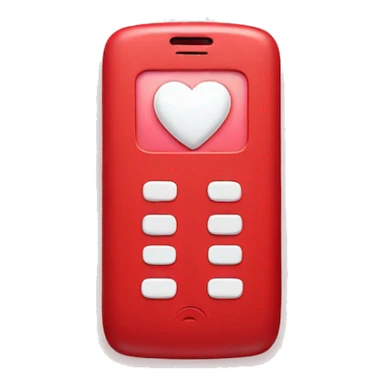 Cute red cellphone with white heart buttons sticker