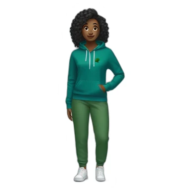 Black ladie using lacoste hoodie sticker