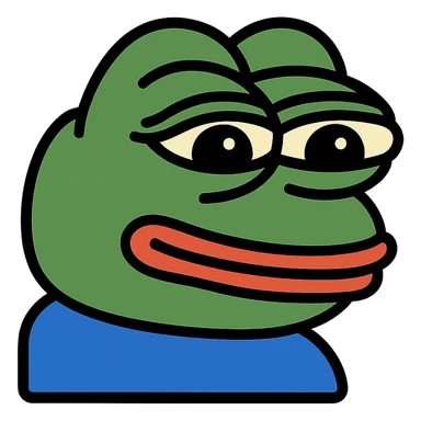 Pepe the Frog as a lineal color icon with black outlines sticker