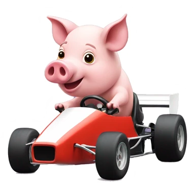 A pig driving a f1 car sticker