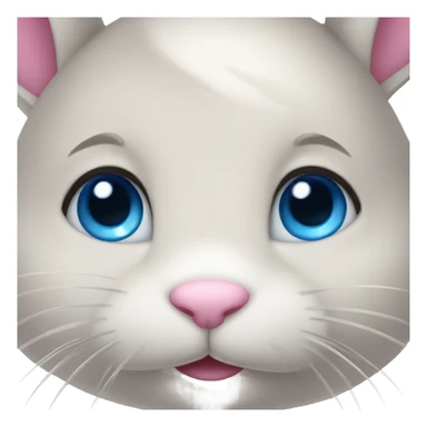cute bunny pink blue eyes sticker