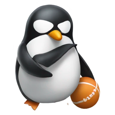 Penguin rolling a zaza sticker