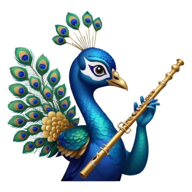 Peacock flute sticker