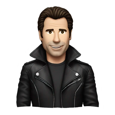 John travolta in leather jacket sticker