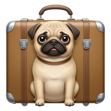 pug with a suitcase sticker
