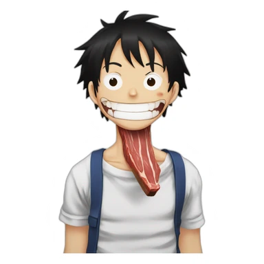 Monkey D Luffy eat meat sticker