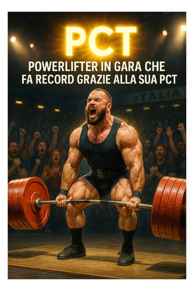 Powerlifter in gara che fa record grazie alla sua "PCT" in italiano sticker