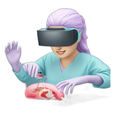 Surgeon-performing-Breast-surgery-with-virtual-reality-display sticker