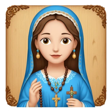 María y rosario católico sticker