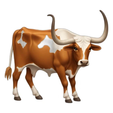 texas Longhorn, ridiculously long horns, full body, not skinny sticker