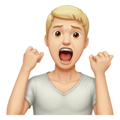 Guy holding neck screaming  sticker