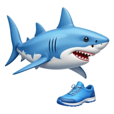 Shark with blue shoes sticker