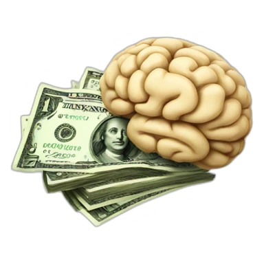 Money and brain  sticker