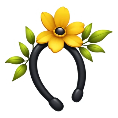 lazo negro con flores doradas sticker