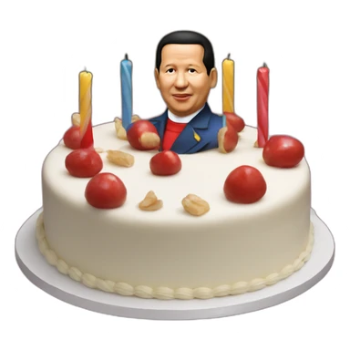 Cake happy birthday Hugo Chavez sticker