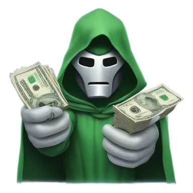 Doctor doom offering money sticker
