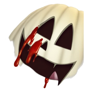 vampire pumpkin with blood dripping from mouth  sticker