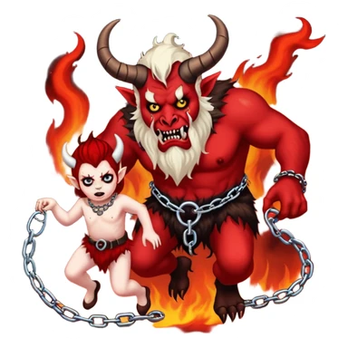 krampus dragging a kid to hell sticker