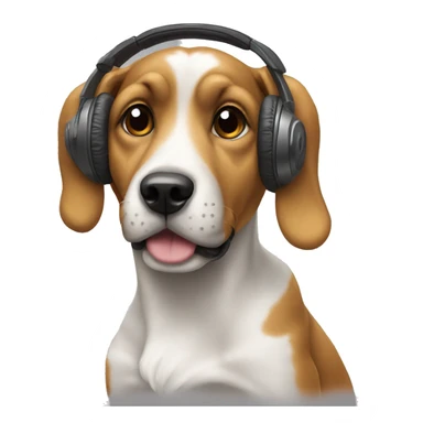 Dog with headphones on sticker