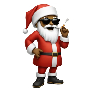 "Fashionable Santa with sunglasses and a cigarette in his mouth and microphone in other hand" sticker
