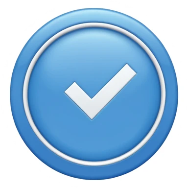 A blue circle with a white checkmark in the middle sticker