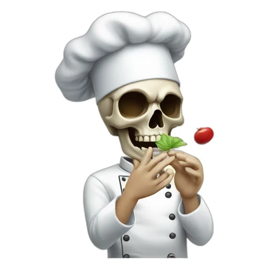 Skull chef blowing kiss sticker