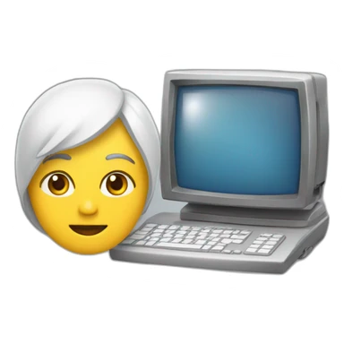 persina con una computadora sticker