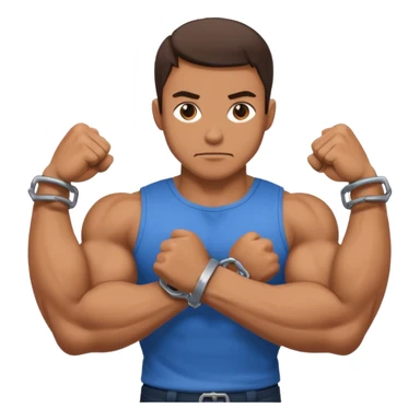 Handcuffed flexing bicep  sticker