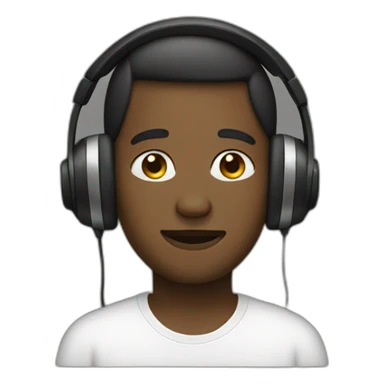person with headphones sticker