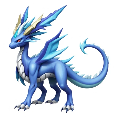  Cool Edgy Shiny Godly Ethereal Futuristic Legendary Digimon-Suicune-Dialga-Kyurem-Latios-Reptile, full body, four legs sticker