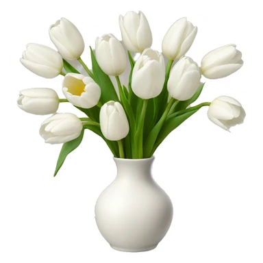 White tulips in a pretty vase sticker