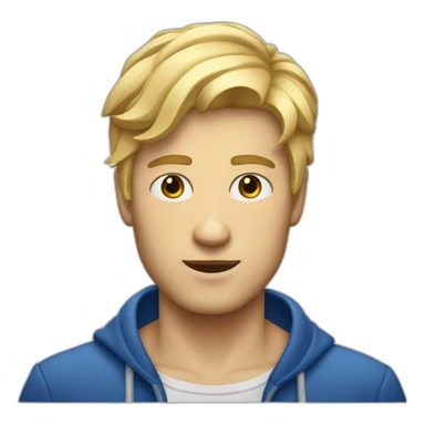homme cheveux blond aux yeux bleus foncés sticker