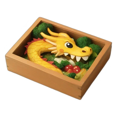 dragon bento wooden box sticker