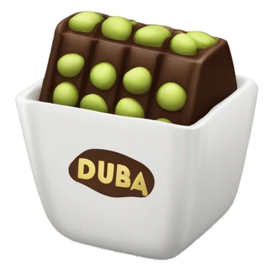 A bar of Dubai chocolate filled with Green pistachio cream sticker