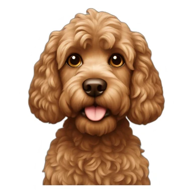 Brown Cockapoo with teacher sticker