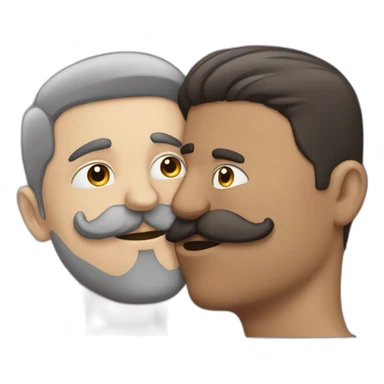  Dusky man kissing a guy with moustache sticker
