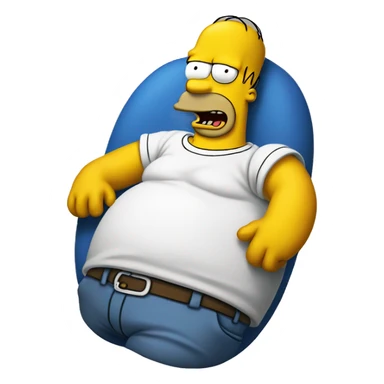homer simpson on his belly sticker