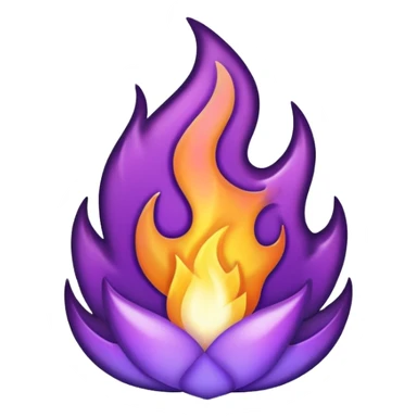 purple flame, simple and bold sticker