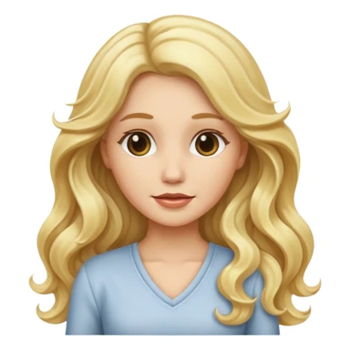 White female with long blonde wavy hair sticker