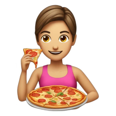 Italiana comiendo pizza en la prensa de piernas en el gimnasio sticker