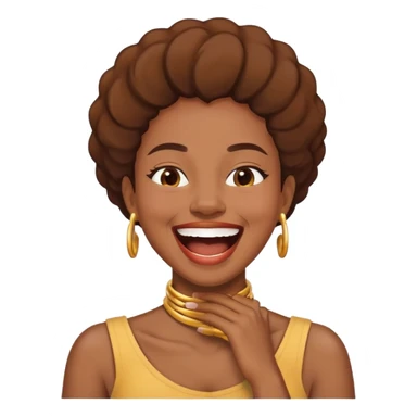 black women holding her neck laughing sticker