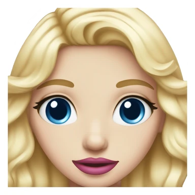 blonde girl with blue eyes pink lips sticker