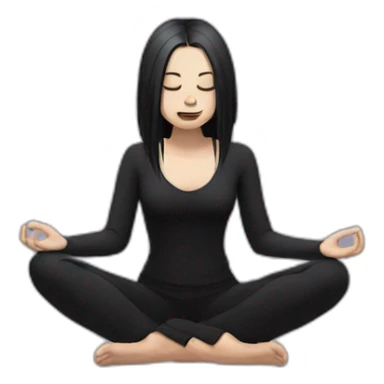 goth girl meditating sticker