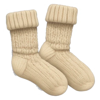 Two beige knitted cozy socks sticker