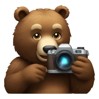 Bear taking flash photo  sticker