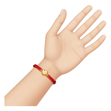 One hand with red bracelet thread  sticker