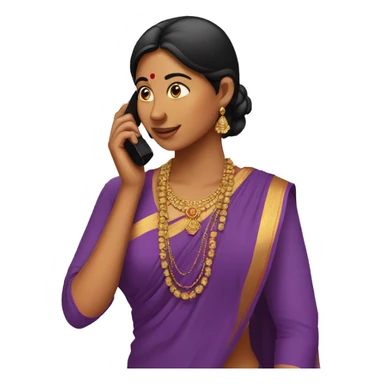 indian women on phone sticker