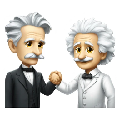 nikola tesla and albert einstein shaking hands sticker