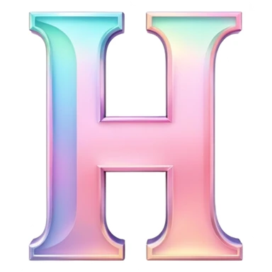 Iridescent pastel pink elegant Font setting icon with letter H sticker
